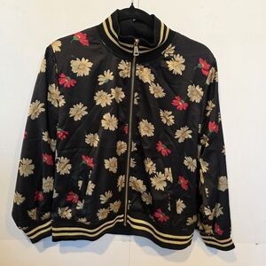 Standards & Practices Floral Black Bomber Lightweight Jacket